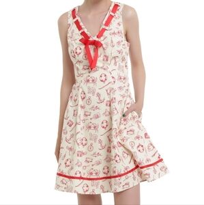 Hell Bunny Alizea Mini Dress Nautical Size Large NWT